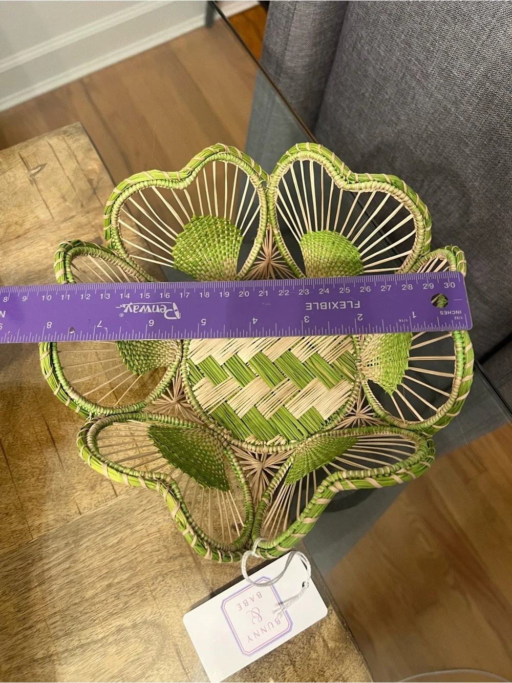 Soleil Flower Bread Basket  handcrafted from natural Iraca palm fibers